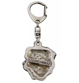 Rottweiler, Bouvier allemand I - Porte-clés argenté avec chien, décoration de sac à main, pendentif de sac à dos par la marque Art-Dog