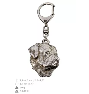 Rottweiler, Bouvier allemand I - Porte-clés argenté avec chien, décoration de sac à main, pendentif de sac à dos par la marque Art-Dog