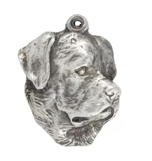 Rottweiler I - Versilberter Schlüsselanhänger mit Hund, Handtaschen-Dekoration, Rucksack-Anhänger der Marke Art-Dog