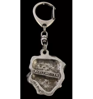 Rottweiler, Bouvier allemand I - Porte-clés argenté avec chien, décoration de sac à main, pendentif de sac à dos par la marque Art-Dog