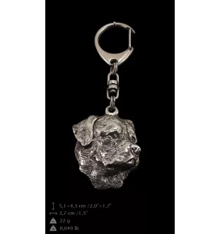 Rottweiler, Bouvier allemand II - Porte-clés argenté avec chien, décoration de sac à main, pendentif de sac à dos par la marque Art-Dog