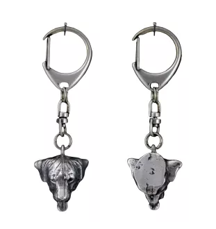 Rottweiler, Rott, Rottie - Silver-plated key ring with dog, handbag decoration, backpack pendant by Art-Dog brand