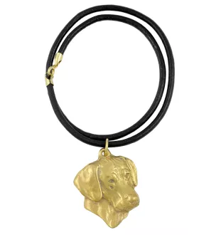 Chien de Rhodésie à crête dorsale, Rhodesian ridgeback - porte-clés et collier avec chien dans une boîte, produit plaqué or de haute qualité, marque Art-Dog