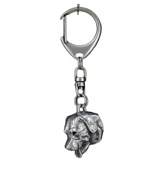 Rottweiler, Rott, Rottie - Silver-plated key ring with dog, handbag decoration, backpack pendant by Art-Dog brand