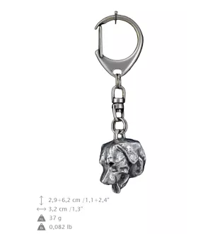 Rottweiler, Rott, Rottie - Silver-plated key ring with dog, handbag decoration, backpack pendant by Art-Dog brand