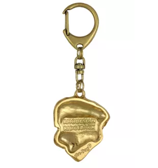 Rhodesian Ridgeback, African Lionhound, African Lion Dog - keychain and necklace with a dog in a box, high-quality gold-plated product, Art-Dog brand