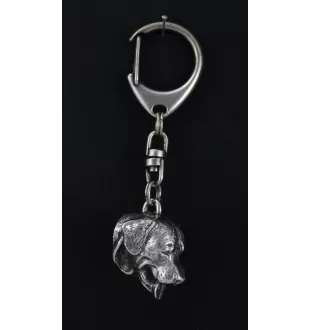 Rottweiler, Rott, Rottie - Silver-plated key ring with dog, handbag decoration, backpack pendant by Art-Dog brand
