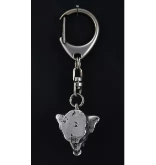 Rottweiler, Rott, Rottie - Silver-plated key ring with dog, handbag decoration, backpack pendant by Art-Dog brand