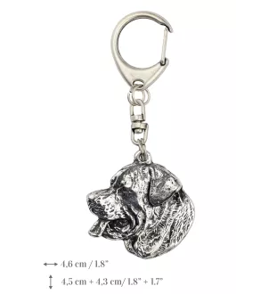 Rottweiler, Bouvier allemand III - Porte-clés argenté avec chien, décoration de sac à main, pendentif de sac à dos par la marque Art-Dog
