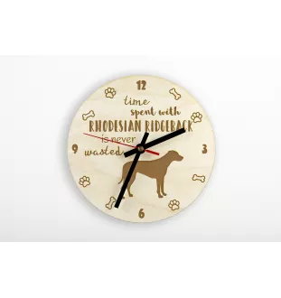 Rhodesian Ridgeback, African Lionhound, African Lion Dog - clock with a dog, wooden clock, wall clock for dog lovers, clock for desk and shelf, Art-Dog