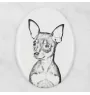 Petit chien russe, Toy Terrier Russe, Toychik, Toy-tchik - une plaque commémorative avec une photo de chien, une plaque funéraire avec une impression, une plaque ovale personnalisée de la marque Art-D
