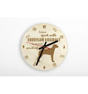 Rhodesian Ridgeback, African Lionhound, African Lion Dog I - clock with a dog, wooden clock, wall clock for dog lovers, clock for desk and shelf, Art-Dog
