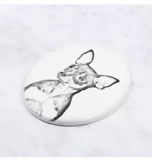 Petit chien russe, Toy Terrier Russe, Toychik, Toy-tchik - une plaque commémorative avec une photo de chien, une plaque funéraire avec une impression, une plaque ovale personnalisée de la marque Art-D