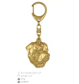 Rottweiler, Rott, Rottie I - Gilded key ring with dog, handbag decoration, luxury accessory by Art-Dog brand