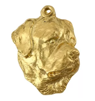 Rottweiler I - Vergoldeter Schlüsselanhänger mit Hund, Handtaschenschmuck, Luxus-Accessoire der Marke Art-Dog