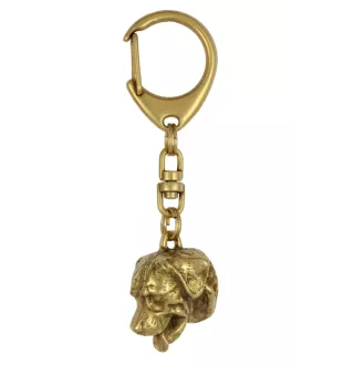 Rottweiler, Rott, Rottie - Gilded key ring with dog, handbag decoration, luxury accessory by Art-Dog brand