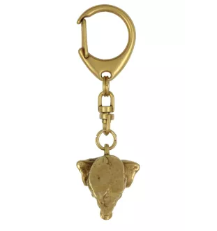 Rottweiler, Rott, Rottie - Gilded key ring with dog, handbag decoration, luxury accessory by Art-Dog brand