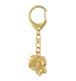 Rottweiler, Rott, Rottie - Gilded key ring with dog, handbag decoration, luxury accessory by Art-Dog brand