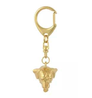 Rottweiler - Vergoldeter Schlüsselanhänger mit Hund, Handtaschenschmuck, Luxus-Accessoire der Marke Art-Dog