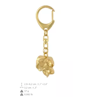 Rottweiler - Vergoldeter Schlüsselanhänger mit Hund, Handtaschenschmuck, Luxus-Accessoire der Marke Art-Dog