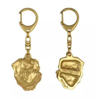 Rottweiler, Bouvier allemand I - Porte-clés doré avec chien dans boîte cadeau, décoration de sac à main, accessoire de luxe de la marque Art-Dog