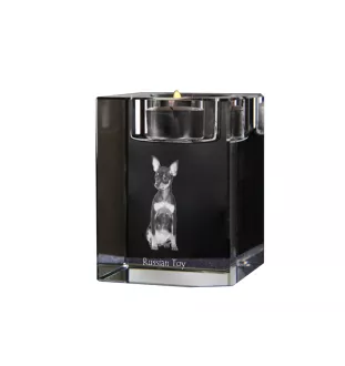 Rosyjski toy świecznik kryształowy z psem Art-Dog