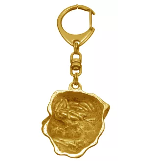 Rottweiler, Rott, Rottie II - Gilded key ring with dog in gift box, handbag decoration, luxury accessory by Art-Dog brand