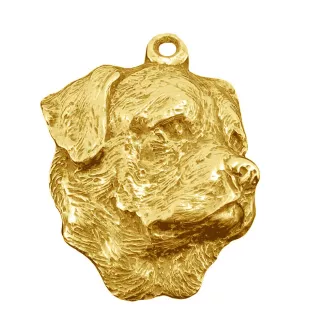 Rottweiler II - Vergoldeter Schlüsselanhänger mit Hund in Geschenkbox, Handtaschen-Dekoration, Luxus-Accessoire der Marke Art-Dog
