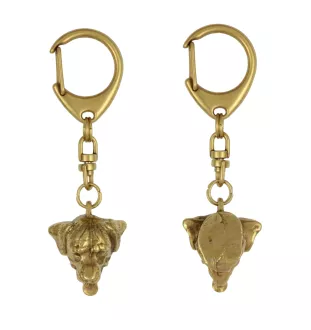 Rottweiler - Vergoldeter Schlüsselanhänger mit Hund in Geschenkbox, Handtaschen-Dekoration, Luxus-Accessoire der Marke Art-Dog