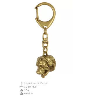 Rottweiler, Bouvier allemand - Porte-clés doré avec chien dans boîte cadeau, décoration de sac à main, accessoire de luxe de la marque Art-Dog