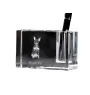 Russian Toy, Russkiy Toy, Russian Terrier, Moscow Toy Terrier - Pen stand, crystal organiser with dog photo, unique desk decoration by Art-Dog brand