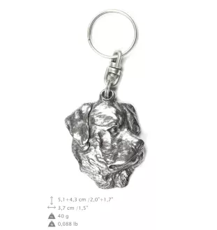 Rottweiler, Bouvier allemand II - Pendentif argenté avec un chien dans une boîte décorative, décoration de sac à main, pendentif de sac à dos par la marque Art-Dog