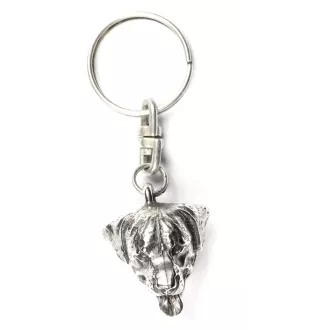 Rottweiler, Rott, Rottie - Silver-plated pendant with a dog in a decorative box, handbag decoration, backpack pendant by Art-Dog brand