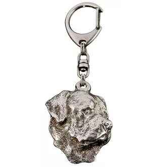 Rottweiler, Bouvier allemand I - Porte-clés argenté avec un chien dans une boîte cadeau, décoration de sac à main, pendentif de sac à dos par la marque Art-Dog