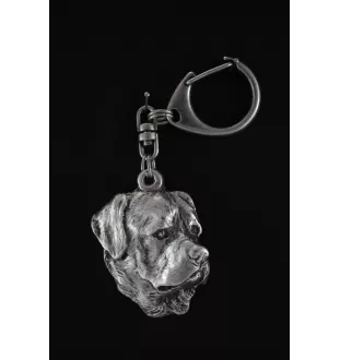 Rottweiler, Bouvier allemand I - Porte-clés argenté avec un chien dans une boîte cadeau, décoration de sac à main, pendentif de sac à dos par la marque Art-Dog