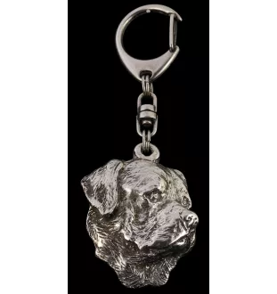 Rottweiler, Bouvier allemand I - Porte-clés argenté avec un chien dans une boîte cadeau, décoration de sac à main, pendentif de sac à dos par la marque Art-Dog