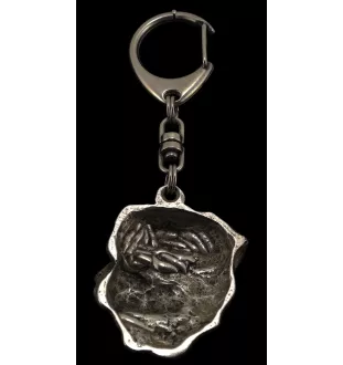 Rottweiler, Bouvier allemand II - Porte-clés argenté avec un chien dans une boîte cadeau, décoration de sac à main, pendentif de sac à dos par la marque Art-Dog