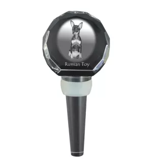 Petit chien russe, Toy Terrier Russe, Toychik, Toy-tchik - Bouchon de bouteille en cristal, bouchon de vin unique avec photo, cadeau personnalisé pour sommelier par la marque Art-Dog