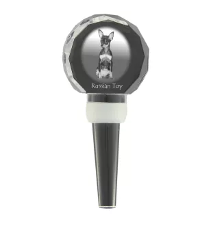 Russian Toy, Russkiy Toy, Russian Terrier, Moscow Toy Terrier - Crystal bottle stopper, unique wine stopper with photo, personalised gift for sommelier by Art-Dog brand