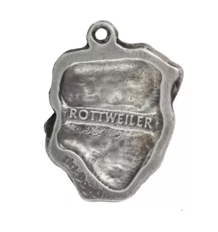 Rottweiler I - Halskette mit Hund, versilberter Anhänger für Hundefans, einzigartiger Schmuck der Marke Art-Dog
