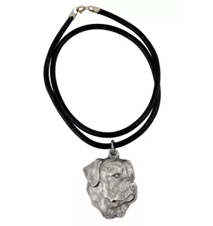 Rottweiler II - Halskette mit Hund, versilberter Anhänger für Hundefans, einzigartiger Schmuck der Marke Art-Dog