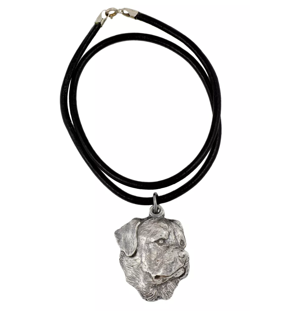 Rottweiler, Rott, Rottie II - Necklace with dog, silver-plated pendant for dog fan, unique jewelry by Art-Dog brand