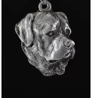 Rottweiler, Bouvier allemand II - collier avec un chien, pendentif en plaqué argent pour les fans de chiens, bijoux uniques de la marque Art-Dog