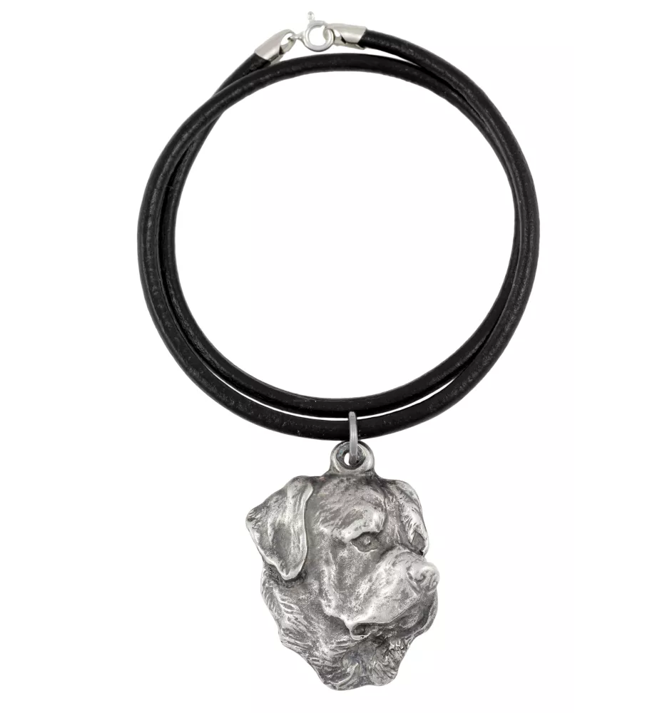 Rottweiler, Rott, Rottie V - Necklace with dog, silver-plated pendant for dog fan, unique jewelry by Art-Dog brand