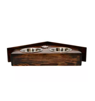 Rhodesian Ridgeback, African Lionhound, African Lion Dog - wooden stand with bowls for a dog, decorative dog bowls, a gift for adopting a dog from the Art-Dog brand
