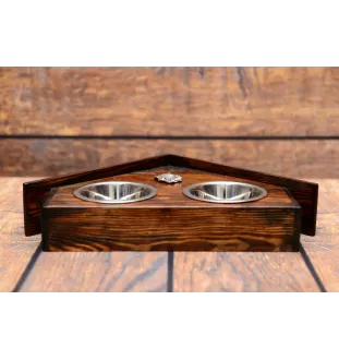 Chien de Rhodésie à crête dorsale, Rhodesian ridgeback - support en bois avec des bols pour chien, bols pour chien décoratifs, cadeau pour l'adoption d'un chien de la marque Art-Dog