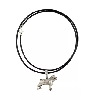 Rottweiler - Hundehalsband, versilberter Anhänger für den Hundeliebhaber, dezenter Schmuck von Art-Dog