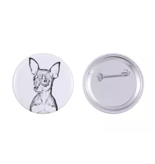 Petit chien russe, Toy Terrier Russe, Toychik, Toy-tchik - badge avec votre chien, ajoutez votre propre photo, marque Art-Dog