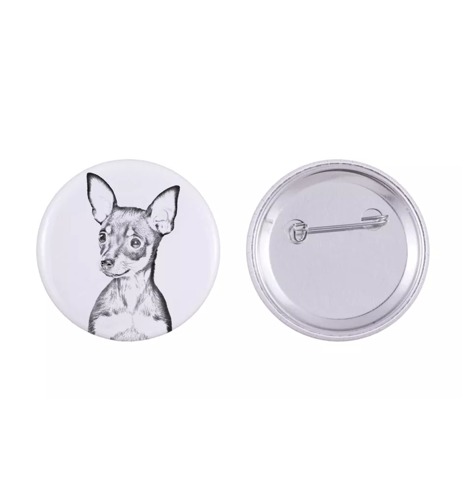 Petit chien russe, Toy Terrier Russe, Toychik, Toy-tchik - badge avec votre chien, ajoutez votre propre photo, marque Art-Dog