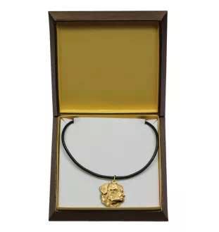 Rottweiler II - Hundehalsband in Geschenkbox, vergoldeter Anhänger für Hundefans, auffälliger Schmuck von Art-Dog